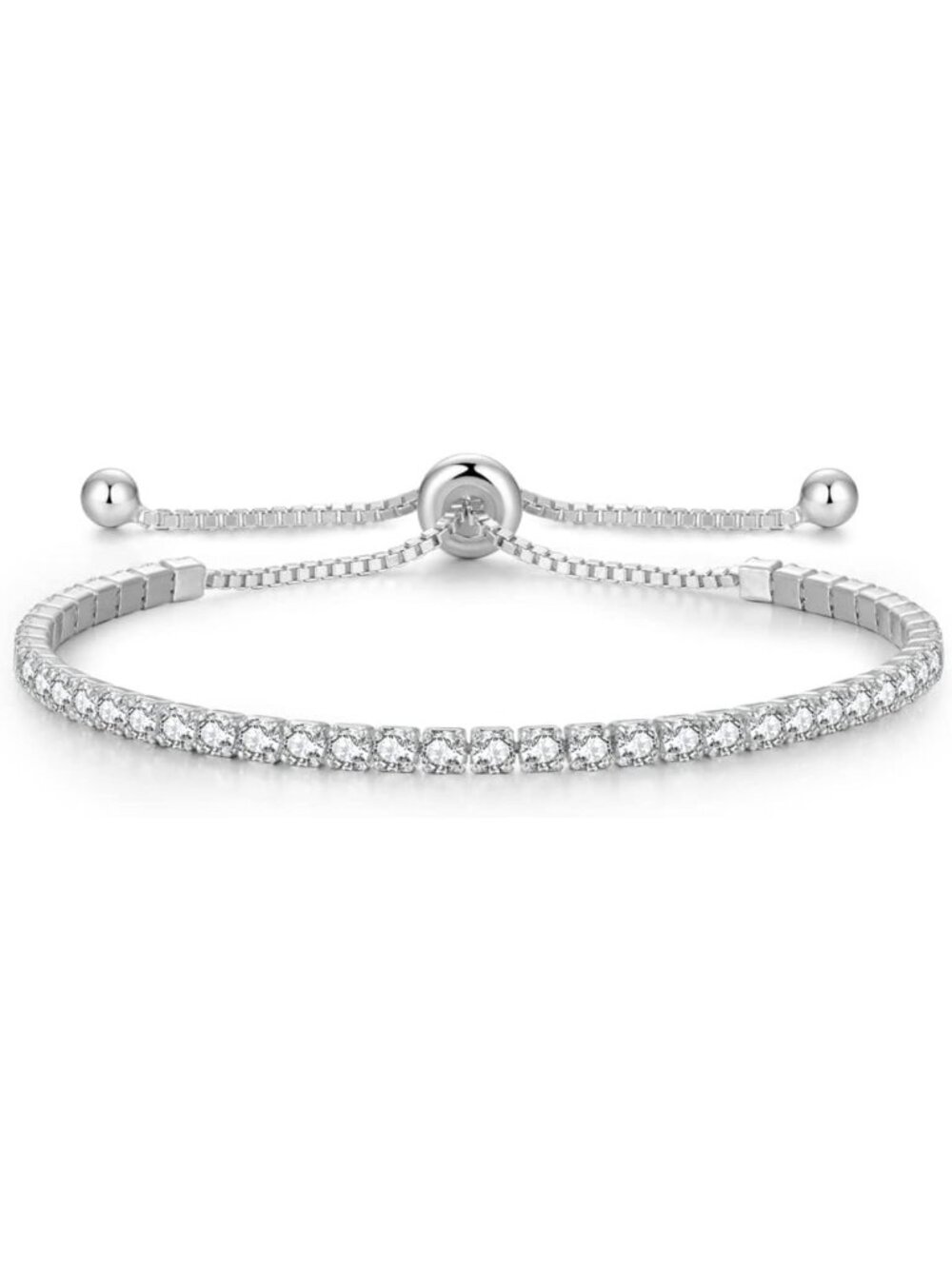 Sterling Silver Birthstone Tennis Bracelet for Women | Adjustable 9" Fashion